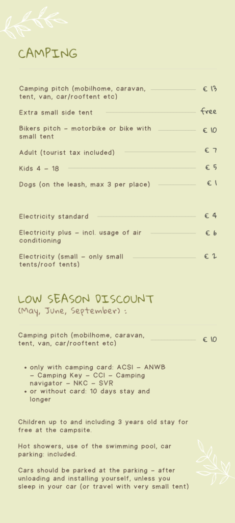 prices 2026 camping